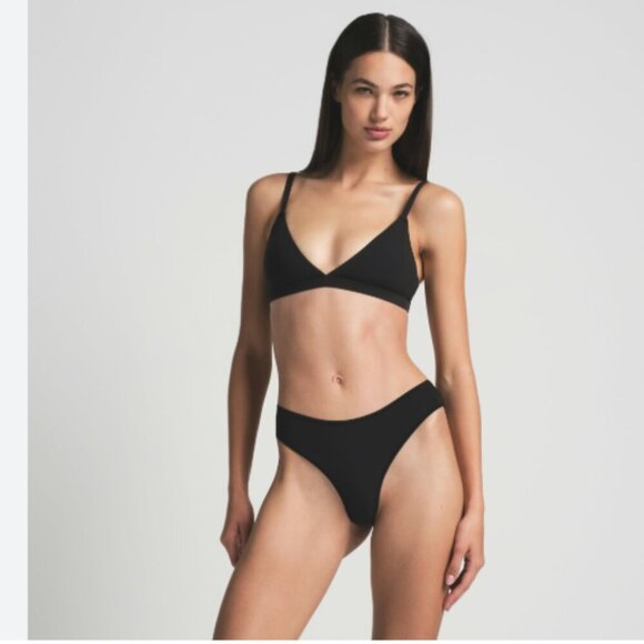 SKIMS Other - New SKIMS Fits Everybody Summer Sheer Thong High Waist Onyx Size XXS